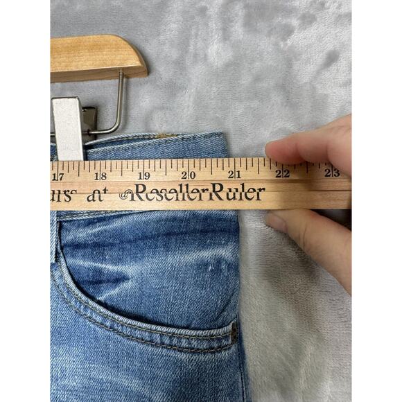 Eddie Bauer Jeans Womens 18T 18 Tall Medium Blue Distressed Straight Button Fly - Picture 11 of 14